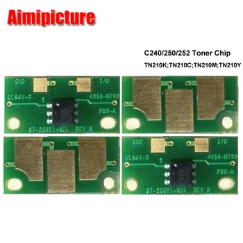 TN210 Toner Čip C250 C252 C240 BK C M Y za Konica Minolta bizhub fotokopirni stroj Tonerjem reset čip 1set brezplačna dostava 25079