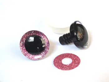 20pcs 9 mm/12 mm/14 mm/16 mm/18 mm/20 mm/25 mm jasno, trapezna plastičnih varnost igrač oči + bleščice netkan tekstil -Lahko izbirate velikost in barvo