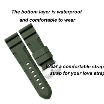 22 mm 24 mm Silikonske Gume Watch Band Zamenjati Za Panerai Trak Watch Band Nepremočljiva Watchband Brezplačna Orodja 25763