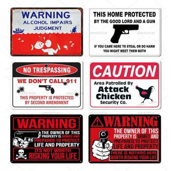 Smešno Opozorilni Znak Kovinski Znak Tin Prijavite Stenski Dekor za Človeka Jamo, kokošinjac, No Trespassing Znak