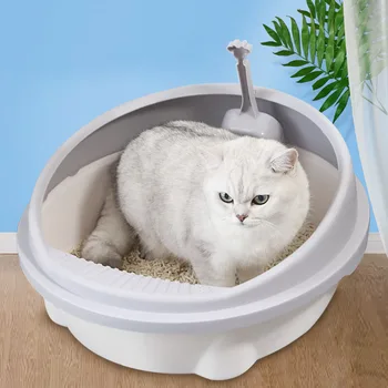 Pol Zaprta Leglo Pesek Polje Zajemalka Anti-splash Prenosni Plastični Velikih Deodorant Peskovnik Mačka Self Čiščenje Hišnih Toaletni Pribor