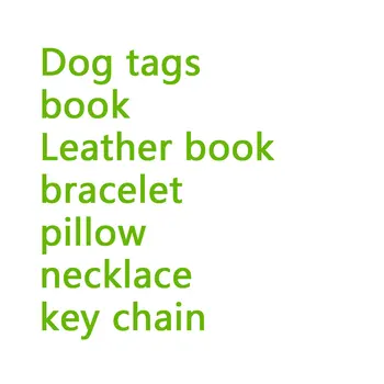 Pes oznake, knjige, pillowcases, ogrlice, keychains