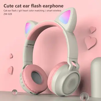5 Barvo Srčkan Brezžične Slušalke Žareče Bluetooth 5.0 Slušalke Mačje Uho Slušalke Hifi Stereo Glasbe, Slušalke Z Mikrofonom 28297