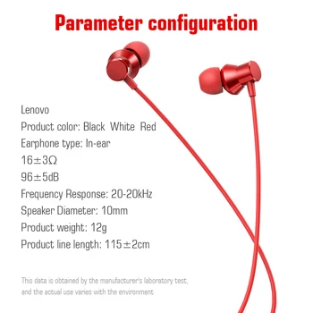 Lenovo HF130 V uho HI-fi Stereo Slušalke 3,5 MM Vtič Heavy Bass Slušalke za Huawei xiaomi iPhone Samsung Z Mikrofonom