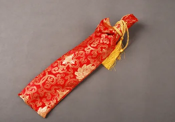 Nežno in Elegantno Rdeče Svile Vrečko za Japonski Samuraji Meč Tanto Lepo Meč Vgradnjo Odlično Zbirka ali Darilo QDX1