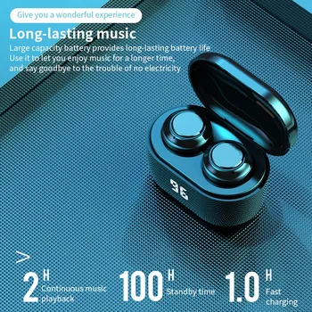 A6 TWS Bluetooth Slušalke LED Zaslon za Šport Stereo Bas Brezžične Slušalke Z Brezplačno Primeru 29389