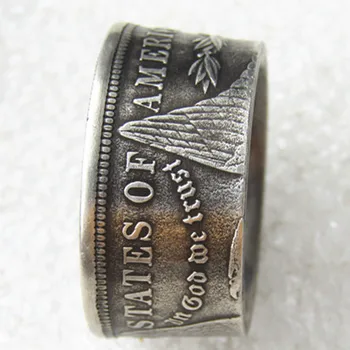 Morgan Srebro Dolar Kovanec Obroč 'eagle' Silver Plated Ročno izdelan V Velikosti 8-16 29462