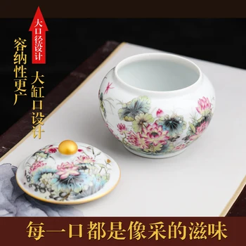 500 g Čaj Lahko Jingdezhen Čaj Kozarec za Shranjevanje Jar Vlagi Lotus Gospodinjski Starinsko Keramični Pu ' er Čaj Polje 30428