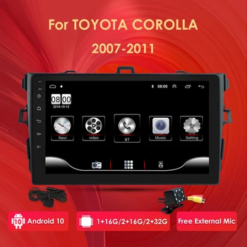 Avto Radio 2din Android 10 Multimedijski Predvajalnik Za Toyota Corolla 2007 2008 2009 2010 2011 WIFI, GPS Navigacija 4G obd2 dtv dab+ csd 31022