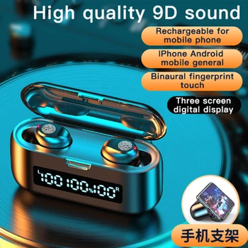 Oringinal F9 Bluetooth 5.0 Slušalke TWS Prstnih Dotik Slušalke HiFI Stereo in-ear Čepkov Brezžične Slušalke Za Šport 31105