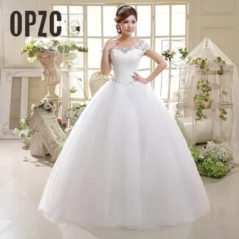 Klasična Poceni Skp Rokavi Korejski Slog Kratke Čipke Moda Preproste Poročne Halje Kristalno Poročne Obleke 2021 Vestido Casamento 31825