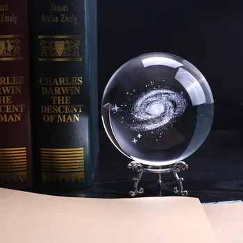 100 mm K9 Kristalno Galaxy Žogo 3D Lasersko Vgravirana Miniaturni Model Sferi Doma Dekor Darilo za Astrophile Ornament 3185
