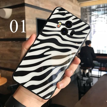 Kaljeno Steklo Ohišje Za Huawei Mate 10 9 Pro Luksuzni zebra Leopard Tiskanja slim Hard Cover Za Huawei Mate 9 10 Lite telefon Ohišje