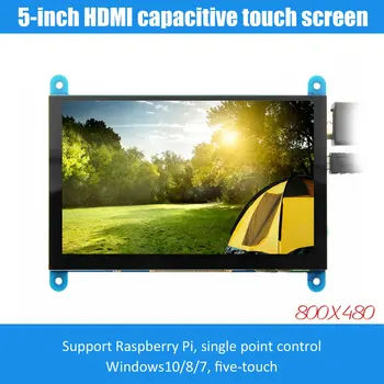5-palčni LCD-monitor HDMI 800X480 HD zaslon na dotik kapacitivni zaslon za Raspberry Pi 4 Model B 3B+/3B/2B/B+ dropshipping