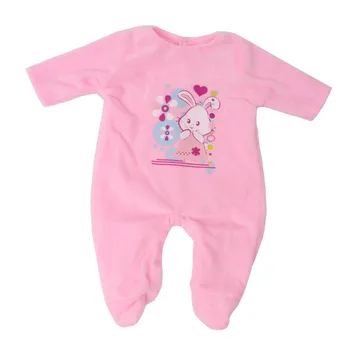 18 inch Dekleta lutka obleko Ameriških novorojenčka Srčkan zajček tiskanja jumpsuit Otroške igrače pižamo fit 43 cm lutke otroka c622 35137