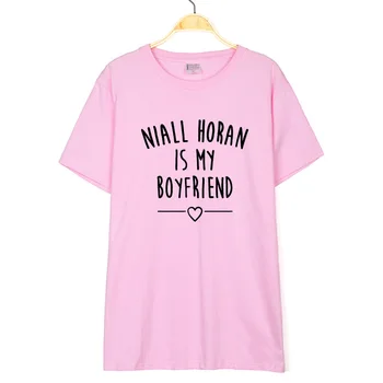 Nove Modne Ženske Moški T-shirt Kratek Rokav Retro Niall Horan Je Moj Fant Pismo Natisnjeno Ljubimec T Srajce Priložnostne Smešno Vrhovi