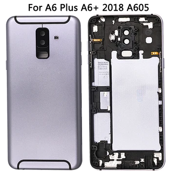 Novi A6 Plus Pokrov Baterije Za Samsung Galaxy A6+ 2018 A605 Zadnji Pokrovček + Glasnosti Gumb Za Vklop + Kamera, Objektiv, Ohišje Ohišje