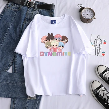 2020 nov album DYNAMIT kratek Kpop risanka Bangtan BoysT-shirt korejski Jhope slog kratek rokav priložnostne hip-hop kratek sleeve zgornji del 37070