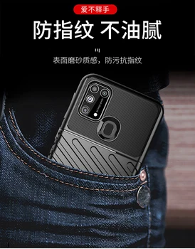 Krepak Vlaken Ščit Pokrovček Za Samsung Galaxy M21S Primeru Shockproof Telefon Pokrovček Za Samsung M21S Ohišje Za Samsung M21S 6.4 palčni