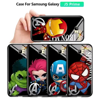 Za Samsung Galaxy J5 Prime On5 2016 J5 Pro 2017 Risanka Marvel Ironman Spiderman Ohišje Pokrov Gladek, Kaljeno Steklo Ohišje Ohišje 4003