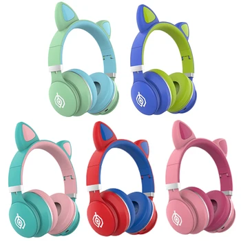 LED 031 Girly Luštna Mačka Ear Slušalke Slušalke Brezžične Bluetooth Risanka Bluetooth Slušalke Podpira Živo na Spletu Lekcije 2020 Nova 40326