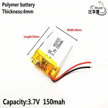 3,7 V 402025 150mAh Polymer Li-ionska Baterija Za Ployer P319 aigo E5808 MP3 Sony Ericsson MW1 Wireless Bluetooth