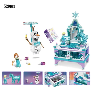 Disney Zamrznjene Klasične filmske Serije Elsa Ustvarjalne Nakit Polje Gradnik DIY Otrok Igrača Darilo združljiv