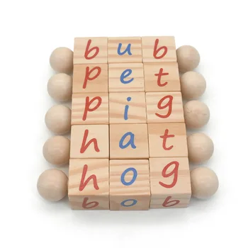 Montessori Fonetična Pismo Bloki Črkovanje Zgodnje Učenje Izobraževalni Lesene Igrače Za Toddlers Jezik Materialov MI0764H 42301