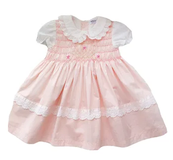 2020summer Letnik Baby otroška Obrabe Bombaža, Ročno izdelana Lutka Obleko Kratka Sleeved Princesa Obleko Otroci Obleke za Dekleta