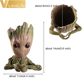 Cvetlični Lonec Baby Groot Vaza Planter figuric Drevo Človek Model Igrača Za Otroke Svinčnik Imetnik Ustvarjalni Vrt Dom dekoracija