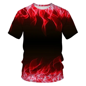 2020 vroče prodaje, za Moške Nov Poletni T-shirt Z Krog Vratu Kratek Rokav Top Anime Modra zelena rdeča vijolična Plamen 3D Tiskanih Top majice