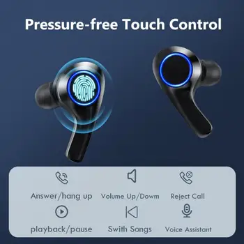 Brezžične Slušalke z Mikrofoni TWS Bluetooth Slušalke Športne Vodotesne Slušalke Touch Kontrole Brezžični Čepkov Za Telefon 44199