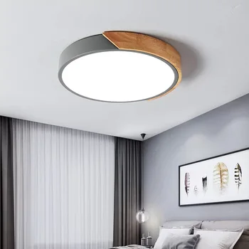 Ultra-tanek 5 CM sodobni LED stropna svetilka lesa macaron dnevna soba razsvetljave, spalnico, kuhinjo, površinska montaža stropne svetilke 44399