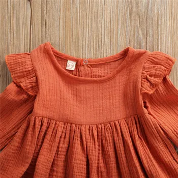 1-4Years Moda Pomlad Otroci Baby Dekleta z Dolgimi Rokavi Bombaž Perilo Vrhovi T-Shirt Cvetlični Hlače, Dokolenke Priložnostne Obleke Oblačila