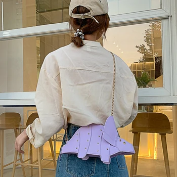Osebnost Zakovice Dinozaver Design Crossbody Torbe za Ženske Mini Verige PU Usnje Ramenski Messenger Bag Dame, Dekleta Torbi Sac