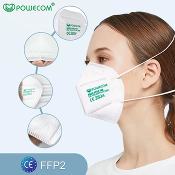 Powecom 50/30/20/10PCS Maske FFP2 CE Glavo Varnost Maske Respirator 95% Filtracijo Usta Žarilna Kritje FPP2 Usta Masko