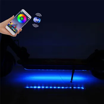 Bluetooth, LED Light-Up Svetlobni Trakovi Svetilka Bar Lučka za Xiaomi M365 Električni Skuter Akril Ohišje Svetilke Pasu Pasu