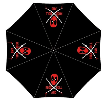 Disney black deadpool dežnik zložljiv windproof suncobran odraslih, otrok, dežnik prenosni potovanja hojo na prostem 47031