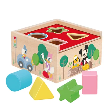 Kocka kocka 4 oblike nestable naravnega lesa Disney Baby za WOOMAX