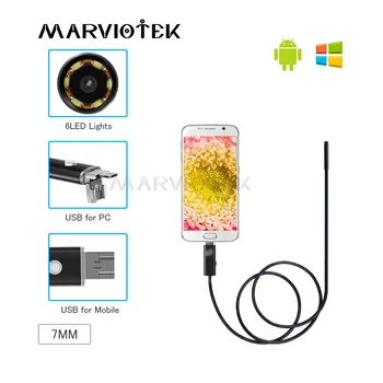 7mm Endoskop Android USB-Endoskop Kamera HD 1m/2m/5m/10m Kača Kabel Borescopes Za Android Telefon In osebni RAČUNALNIK, Za Avto Popravila Orodja 47290