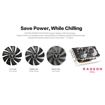 Yeston RX560D-4G D5 GAEA Grafična Kartica Dual Fan Hlajenje, 4 GB Pomnilnika GDDR5 128Bit DP + HD + DVI-D GPU Enhanced Heatsink