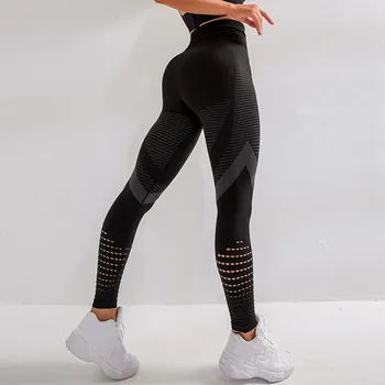 Visoko pasu brezhibno dokolenke za ženske votlih iz telovadnice legging fitnes šport nogavice tekaške hlače super stretchy joga hlače