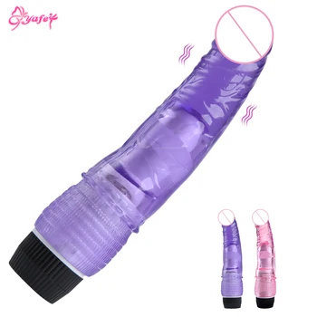 Močan Mehko Multispeed Jelly Vibrator Realistični Vibrator, Dildo z vibriranjem Massager Velik Penis Igrače za Odrasle Sex Izdelki za Ženske 47679