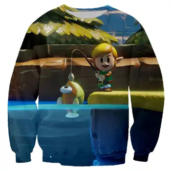 The Legend of Zelda Povezavo Sweatshirts 3D Tiskanja Harajuku Moški Pulover s Kapuco Dolg Rokav Crewneck Ulične Hoody Sudaderas 5XL 47746
