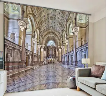 Palača koridor Luksuzni Blackout 3D Oknu, Zavese Za dnevno Sobo, Spalnico, ustomized velikost Draperije Cortina Rideaux Blazine pokrov