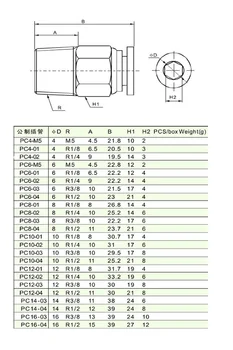 Novo 30pcs BSPT 8 mm do 1/4' Pnevmatske Priključke moški naravnost one-touch pribor PC8-02 47857