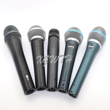 Cardioid Usmerjena Dinamično Ročni Karaoke Mikrofon s Sponko Usnje Vreča BETA58A BETA87A SM58 SM58LC SM57 SM57LC E945