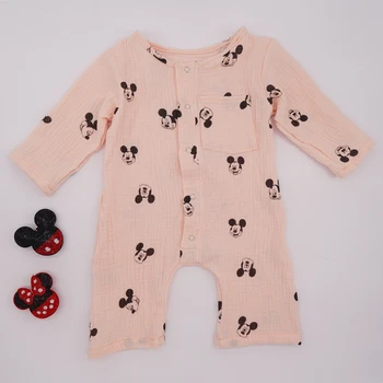 Disney Newborn Baby Kombinezoni Igralne Obleke Bombaž Minnie Mickey Mouse Dojenčka Spalnik Pižame Jeseni Dekleta Fantje Risanka Malčka Oblačila