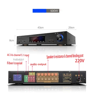500W/650W 5.1 channel 220V CF5 HIFI Karaoke Bluetooth 4.0 ojačevalnik, ki je doma visoko moč poklicne vročina digitalni ojačevalnik zvoka