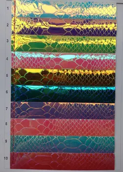 Hotsale sintetičnih TPU Ogledalo površine mehko snakeHolographic usnje material 4941